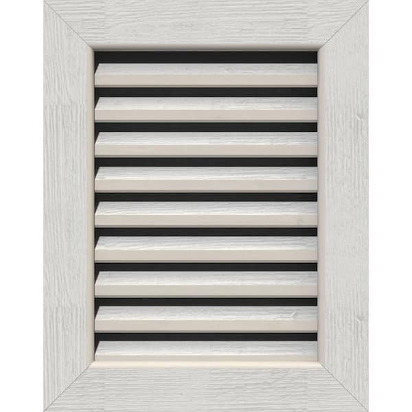 Ekena Millwork 17" x 19" Rectangular Primed Rough Sawn Western Red Cedar Wood Gable Louver Vent Functional