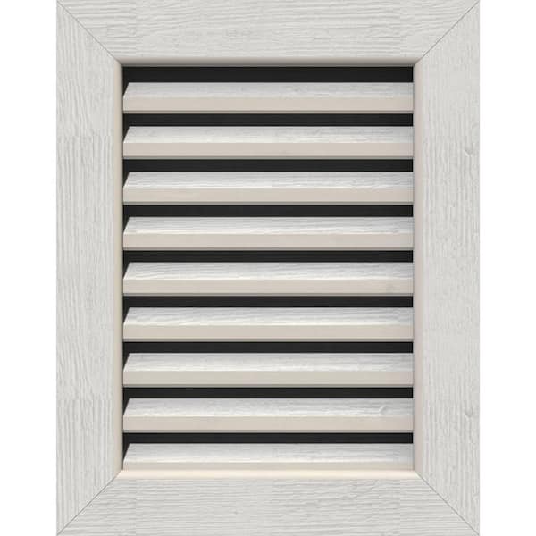 Ekena Millwork 27 in. x 27 in. Rectangular Primed Rough Sawn Western Red Cedar Wood Built-in Screen Gable Louver Vent