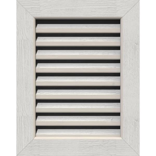 Ekena Millwork 31 in. x 27 in. Rectangular Primed Rough Western Red Cedar Wood Paintable Gable Louver Vent