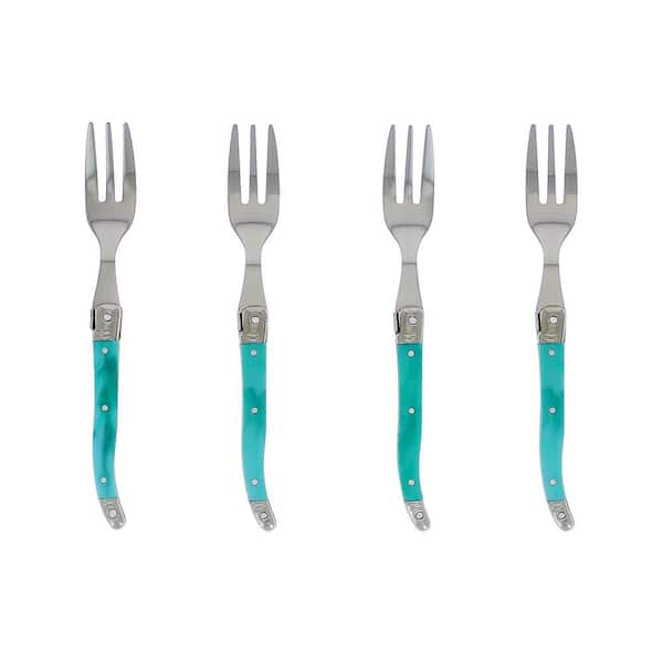 French Home Set of 4 Laguiole Faux Turquoise Steak Knives - Blue