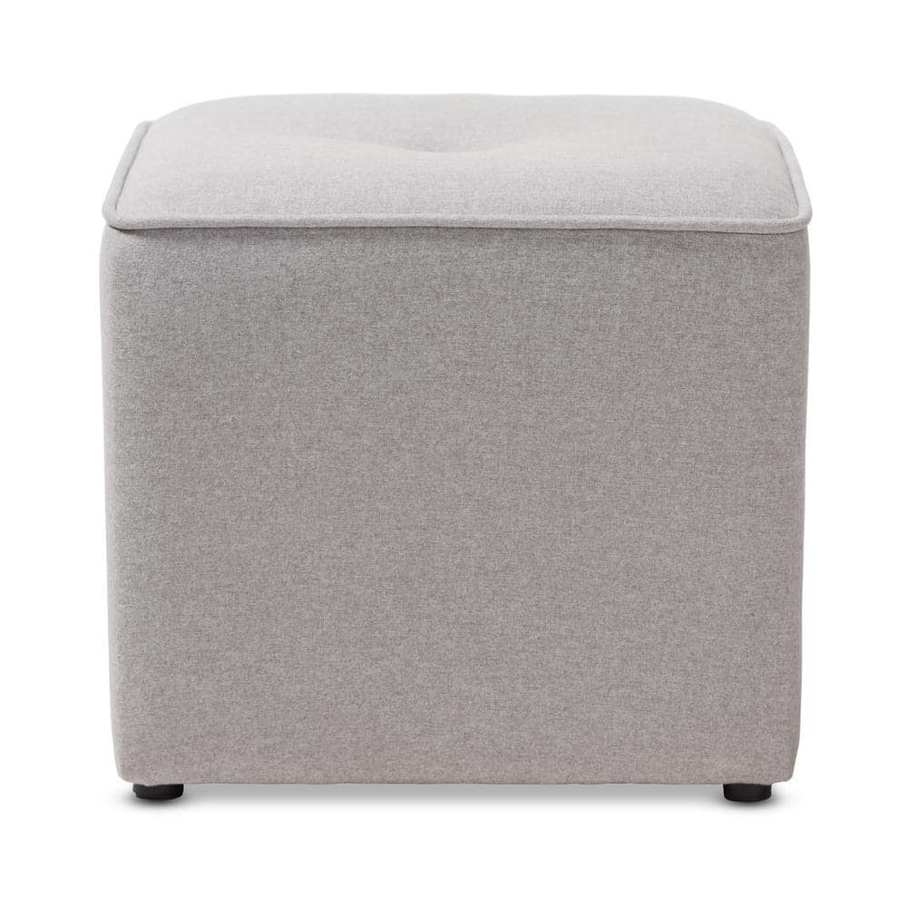 Baxton Studio Corinne Modern and Contemporary Light Grey Fabric Upholstered Ottoman