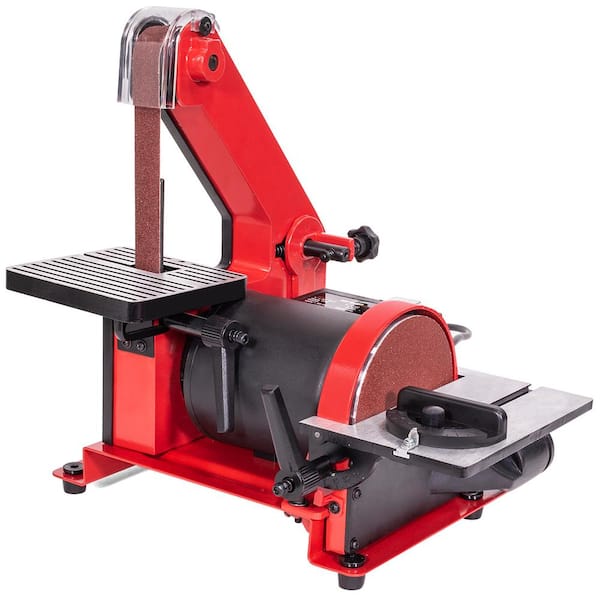 XtremepowerUS 1 in. x 30 in. Belt with 5 in. Disc Sander Corded Bench Top Polish Grinder Table Sanding Station