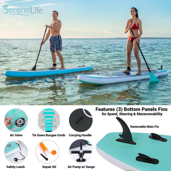 SUP standup paddle サップ SereneLife 10.5 ft. Teal Free Flow Inflatable SUP Stand Up