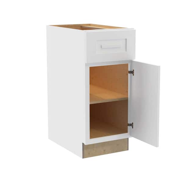 Home Decorators Collection Grayson 12 in. W x 21 in. D x 34.5 in. H Assembled Plywood Base Bath Cabinet in Pacific White with Soft Close RH