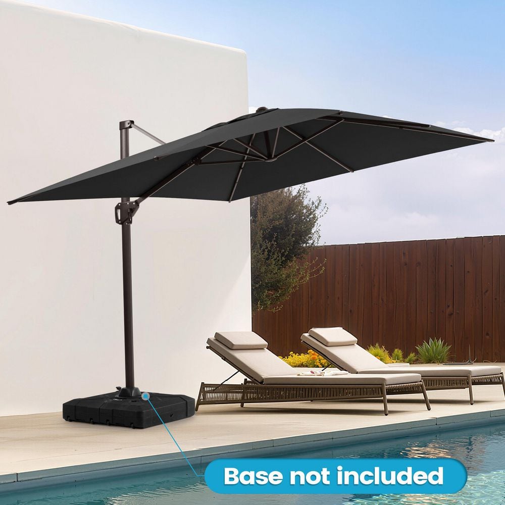 11 ft. x 9 ft. Polyester 360° Rotation Cantilever Tilt Patio Umbrella in Black price history on PriceWatchPro