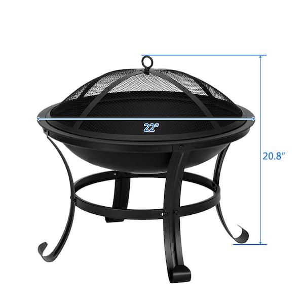 Karl home 22 in. W x 20 in. H Round Metal Wood Burning Fire