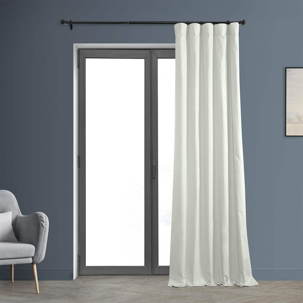 Warm Off-White Cotton Blackout Curtain Panel, 50" x 84"