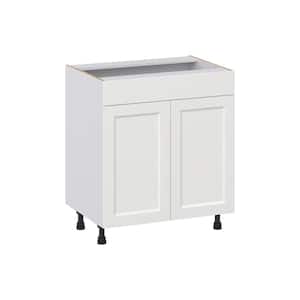 Alton Painted White Recessed Assembled 30 in.W x 34.5 in. H x 21 in. D Vanity False Front Sink Base Kitchen Cabinet