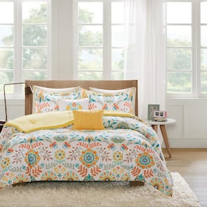 Mona 5-Piece Yellow Full/Queen Comforter Set