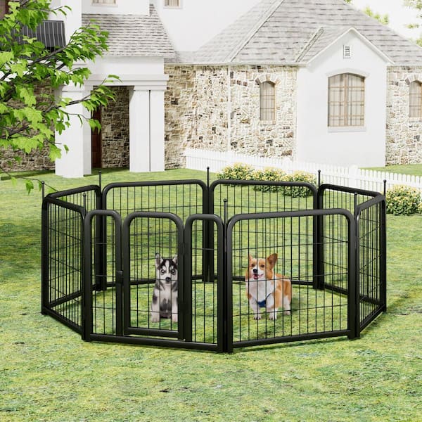 maocao hoom 22.2 ft. W x 23.6 ft. H Dog Playpen Outdoor 8 Panel Dog Fence 24 in. Pet Pen Portable Playpen for RV Camping Garden Yard CXY P189300 The Home Depot