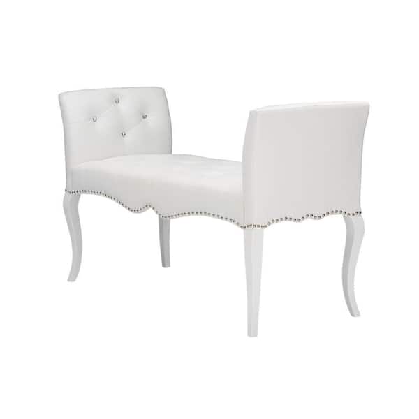 Baxton Studio Kristy White Bench