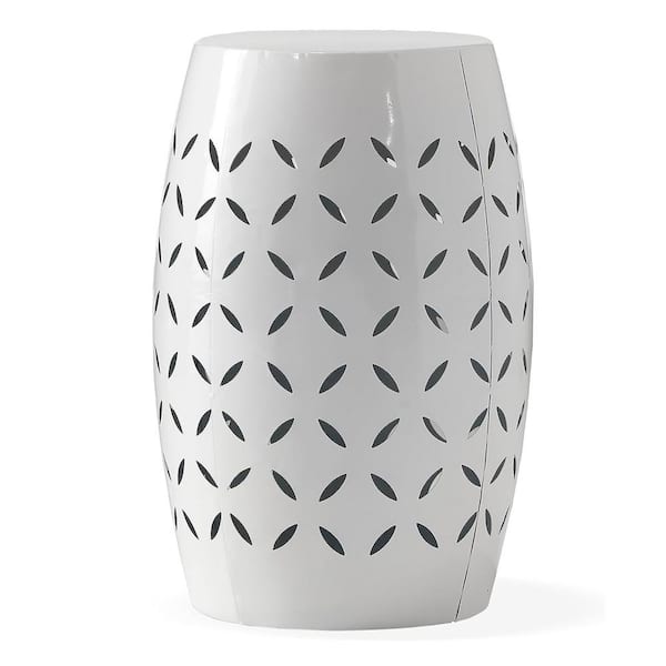 Unbranded White Round Outdoor Iron Side Table