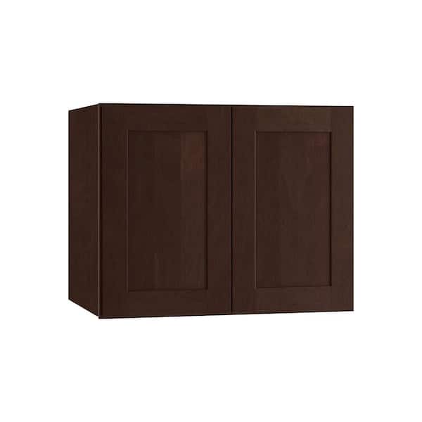 Home Decorators Collection Newport 27 in. W x 24 in. D x 18 in. H Assembled Plywood Wall Bridge Kitchen Cabinet in Manganite with Soft Close