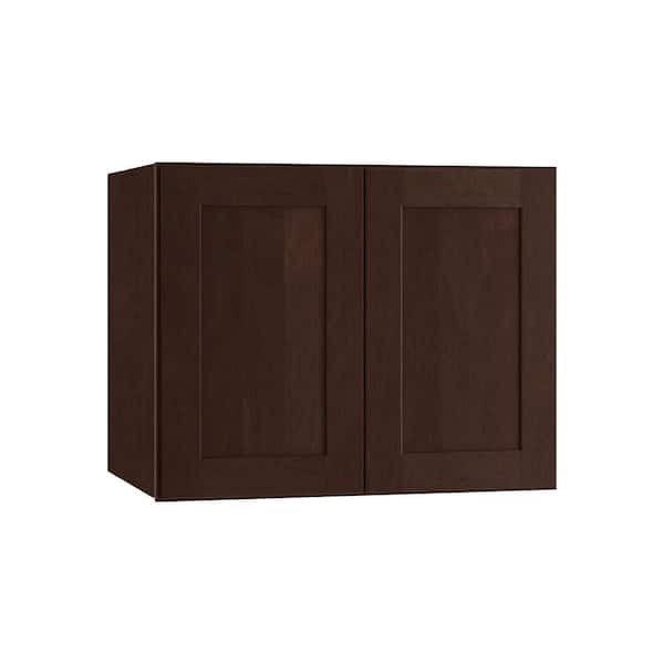 Home Decorators Collection Franklin Manganite Stained Plywood Shaker Assembled Wall Kitchen Cabinet Soft Close 24 W in. 24 D in. 24 in. H