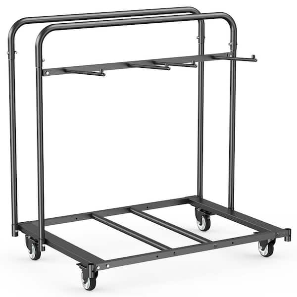Folding Chair Rack, 400 lbs. Capacity Heavy-Duty Cart for 5 Tables + 14 Chairs, Chair Storage Dolly w/ Locking Casters