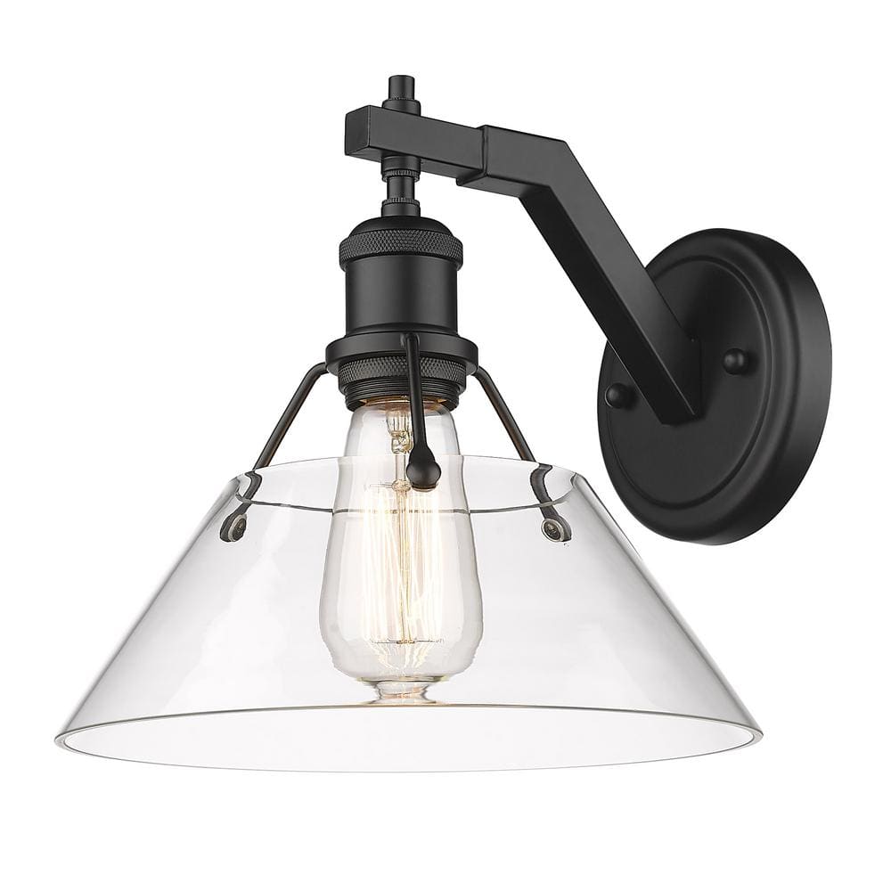 Orwell 1-Light Wall Sconce Black with Clear Glass price history on PriceWatchPro