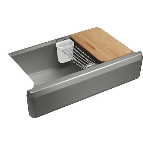 KOHLER Riverby Thunder Grey Cast Iron 35.6875 in. Single