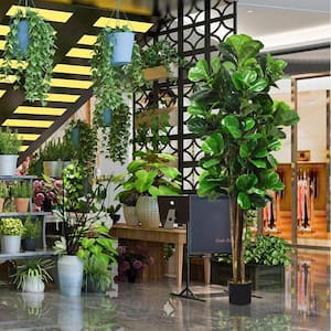 6 ft. Artificial Fiddle Leaf Fig Tree Indoor-Outdoor Home Decorative Planter