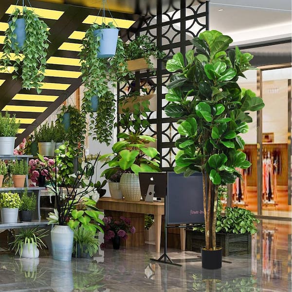 6 ft. Artificial Fiddle Leaf Fig Tree Indoor-Outdoor Home Decorative Planter
