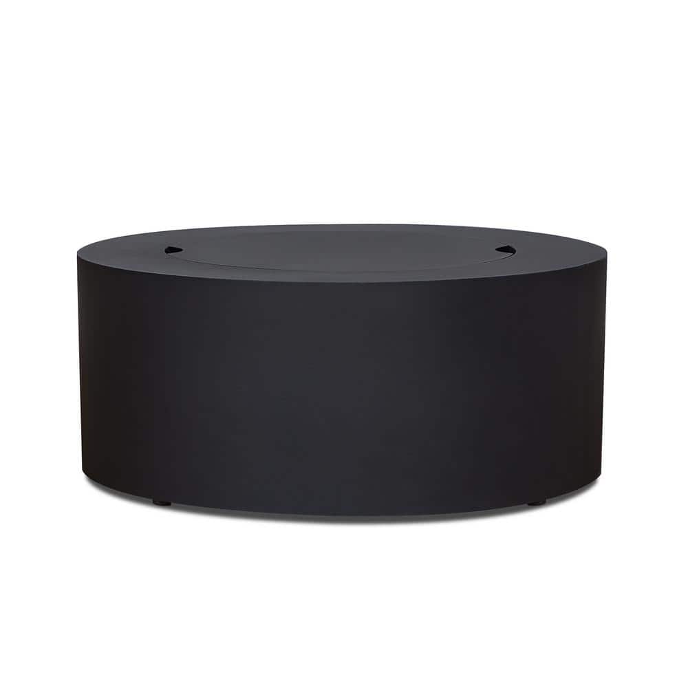 Aegean 36" Round Black Steel Gas Fire Pit Table