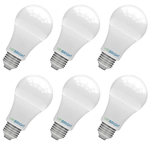 Viribright 40-Watt Equivalent A19 E26 Dimmable General Purpose LED Light Bulb 6000K Daylight - 6 Pack