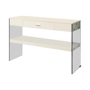 Remie 47 in. White Rectangle Wood Console Table