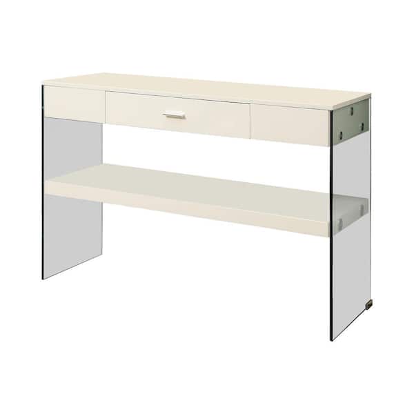 Furniture of America Remie 47 in. White Rectangle Wood Console Table