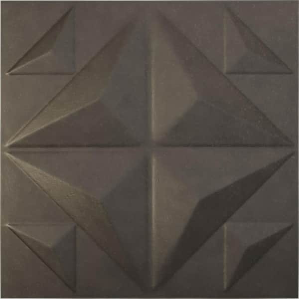 Ekena Millwork 19-5/8"W x 19-5/8"H Crystal EnduraWall Decorative 3D Wall Panel, Weathered Steel (12-Pack for 32.04 Sq.Ft.)