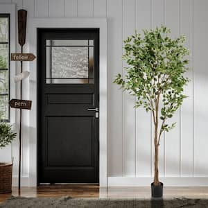 7 ft. Green Artificial Ficus Tree in Pot