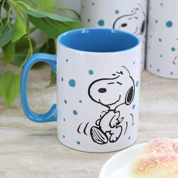 Peanuts Freckled Joy Snoopy 17 oz. Stoneware Mug Set in Blue