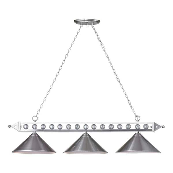 Titan Lighting 3-Light Ceiling Mount Brushed Nickel Billiard Light-DISCONTINUED
