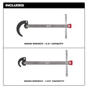 2.5 in. Basin Wrench with 1.25 in. Basin Wrench