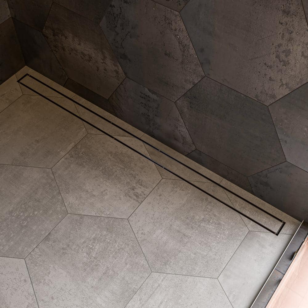 59'' Stainless Steel Linear Shower Drain with Removable Basket Strainer