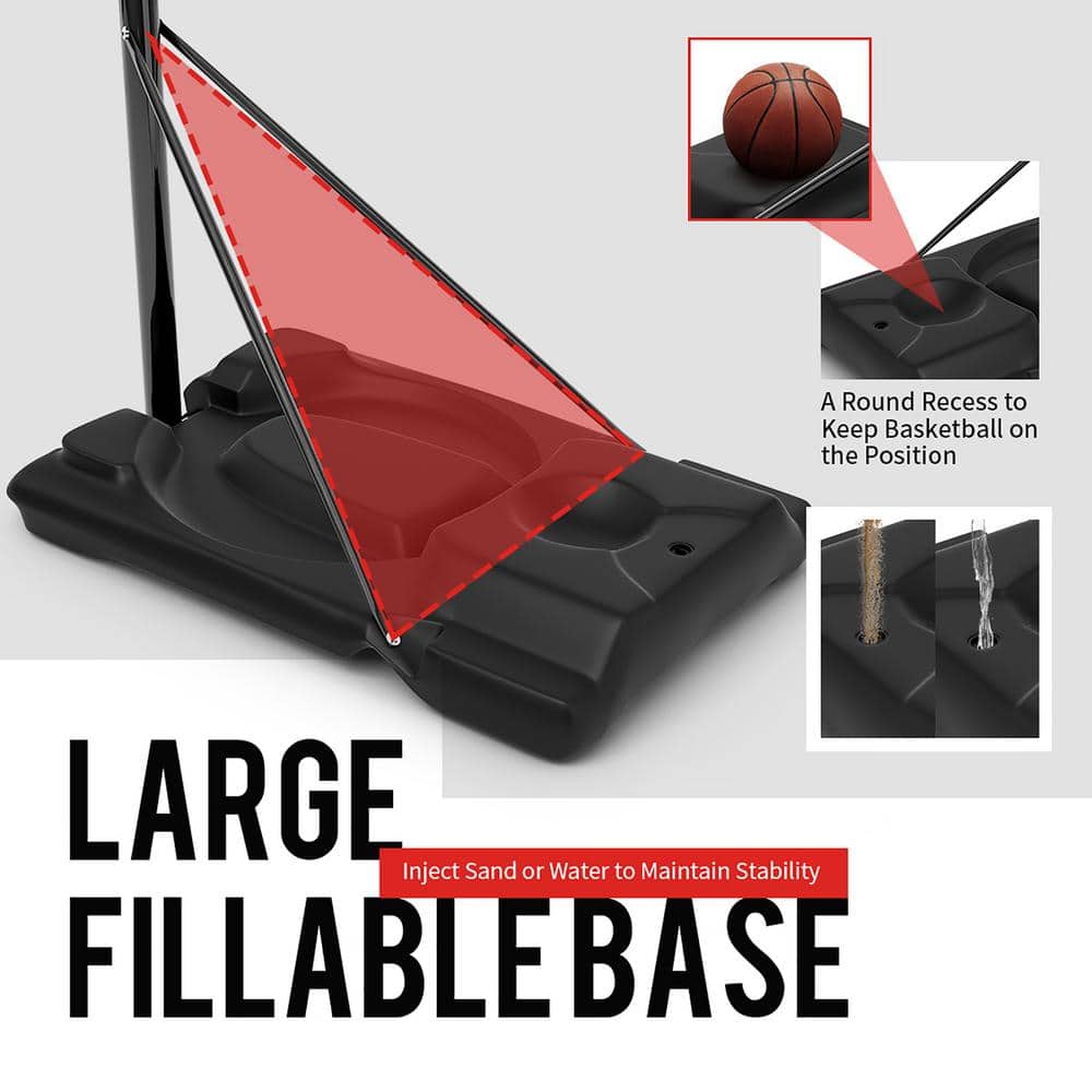 Adjustable Portable Basketball Hoop with Polycarbonate Backboard and Wheels