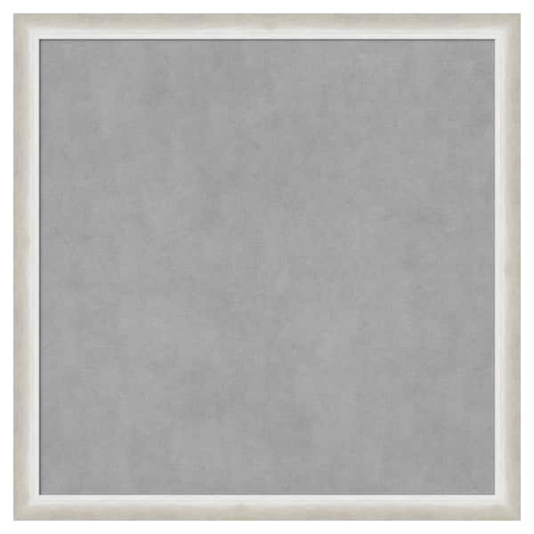 Amanti Art Two Tone Silver 26 in. x 26 in Framed Magnetic Board