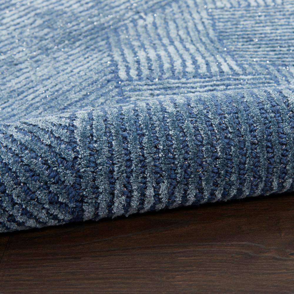 Celestial Abstract 5'3" x 7'3" Blue Hand-Tufted Wool-Viscose Rug