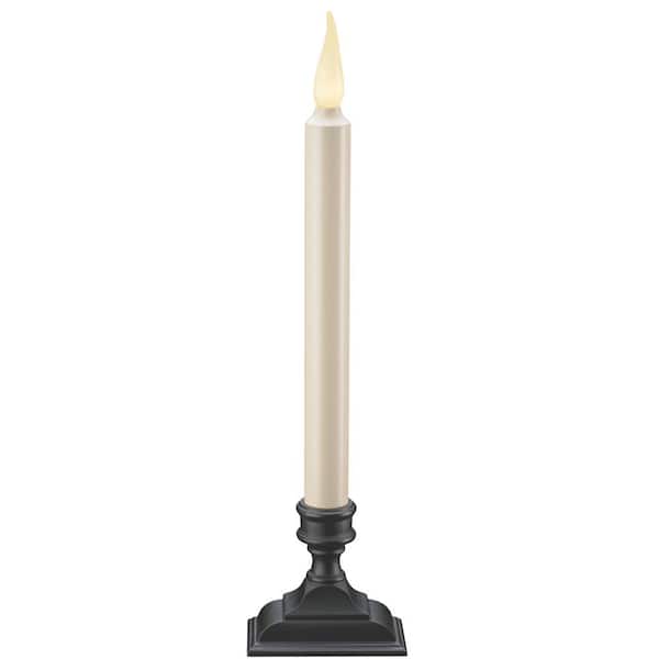 Xodus Innovations 12.5 in. White Battery Operated LED Taper Candle with Warm 3D Flame
