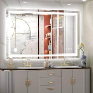 40 in. W x 28 in. H Rectangular Wall Mount Frameless Led Bathroom Vanity Mirror with Anti-Fog, Dimmable Touch