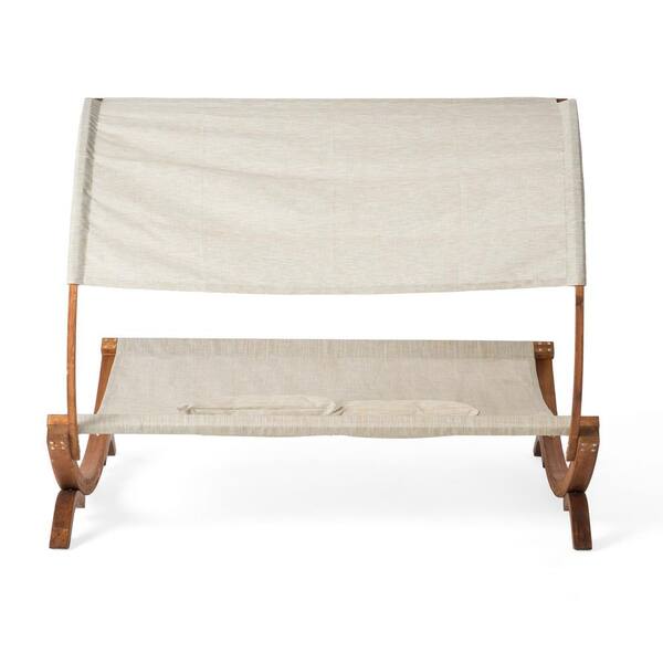 Mistana tillis double teak chaise lounge with cushion new arrivals