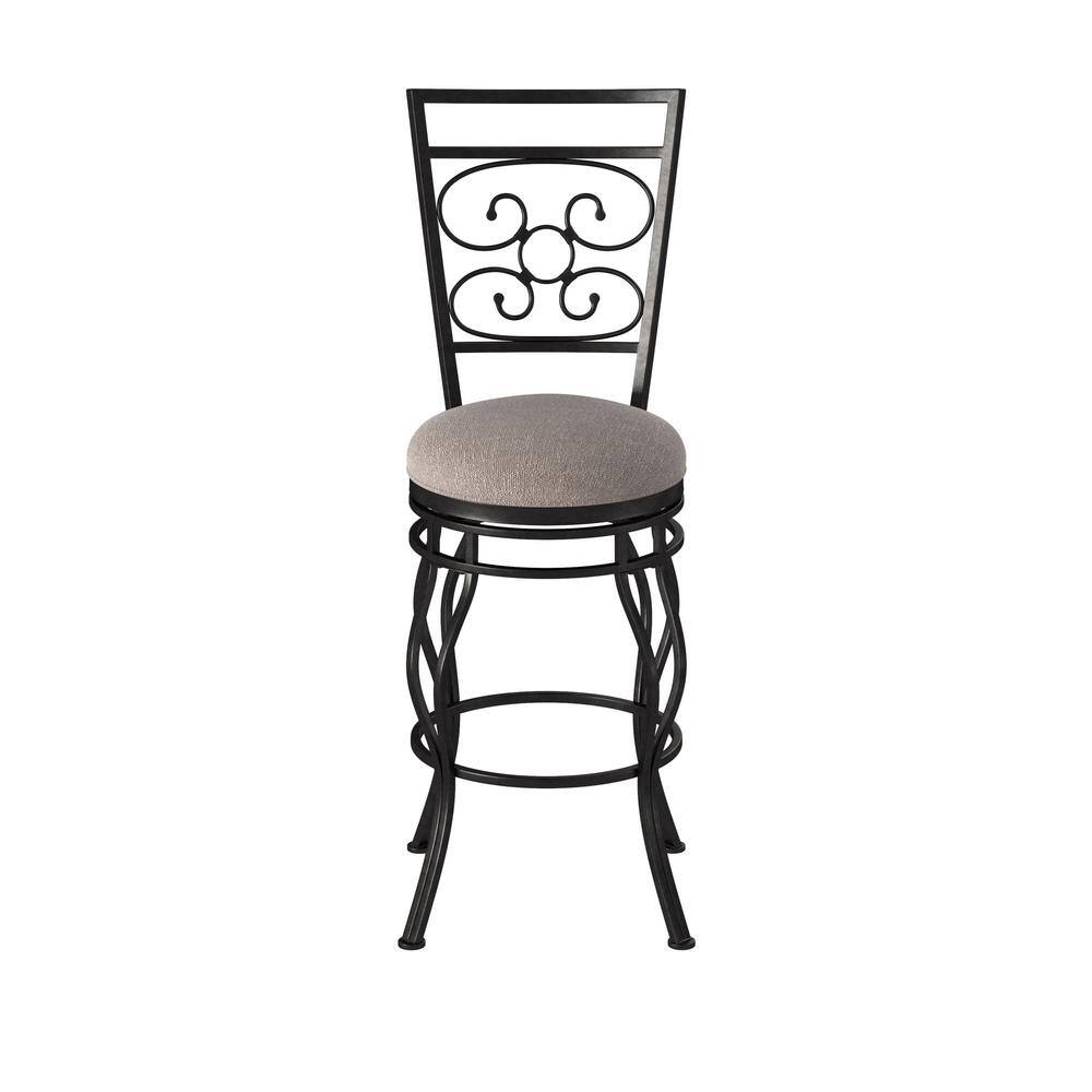 Albany 30-Inch Charcoal Gray Metal Swivel Bar Stool
