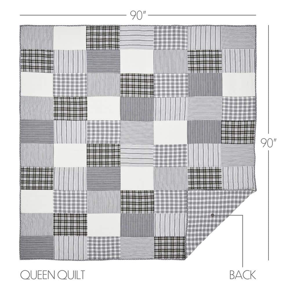 Sawyer Mill Black and White Cotton Patchwork Queen Quilt
