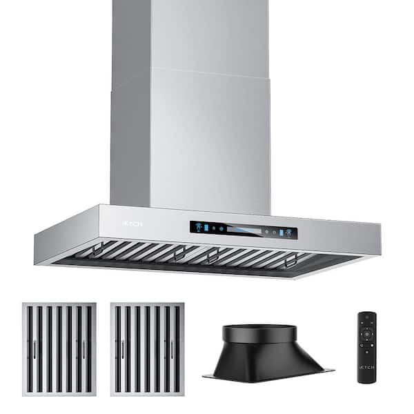 Blomed 30 in. 900 CFM Ducted Wall Mount Range Hood in Stainless Steel with Intelligent Gesture Sensing and LED Light