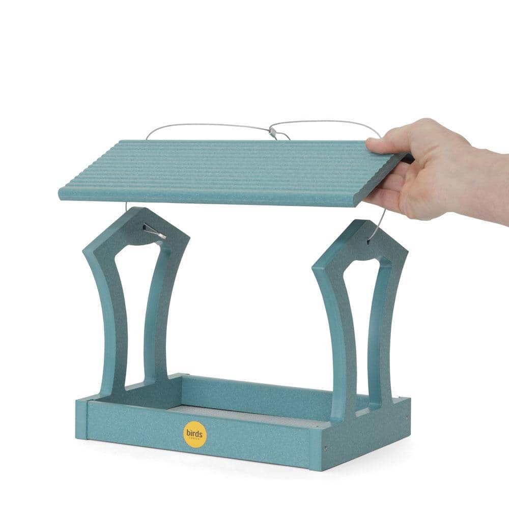 Lake Blue Hanging Recycled Plastic Bird Feeder