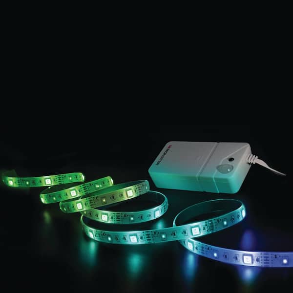 Monster AA Batteries 6.5 ft. LED Multi-Color/Multi-White Strip With Motion Activation, Battery-Powered, 1-Pack MLB7-1081-RGB The Home Depot