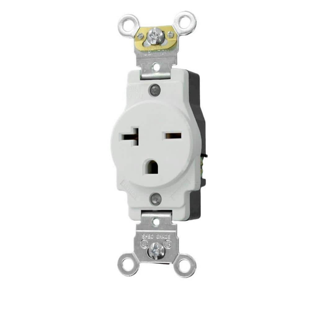 White Tamper Resistant Single Receptacle with Wall Plate