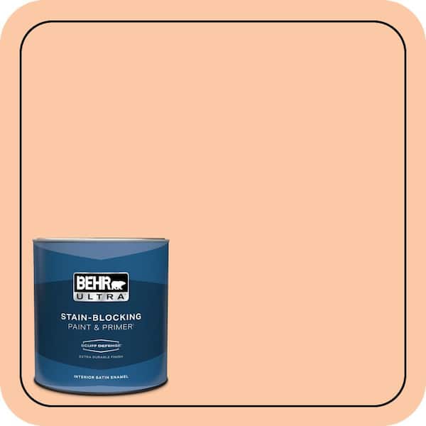 BEHR ULTRA 1 qt. #250C-3 Fresco Cream Extra Durable Satin Enamel Interior Paint & Primer