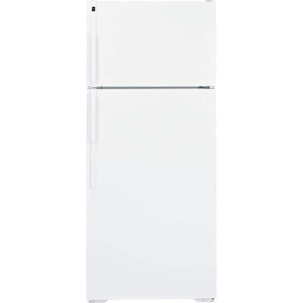 Hotpoint 18.1 cu. ft. Top Freezer Refrigerator in White HTH18EBDWW ...