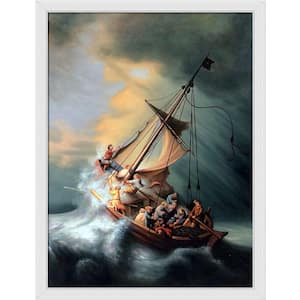 The Storm on the Sea of Galilee by Rembrandt Gallery White Framed Travel Oil Painting Art Print 34 in. x 44 in.