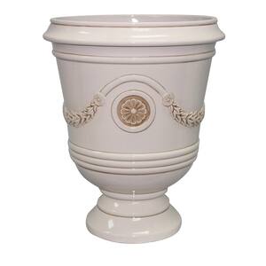 Porter Large 15.50 in. x 18 in. 20 qt. Ivory Resin Composite Urn Outdoor Planter