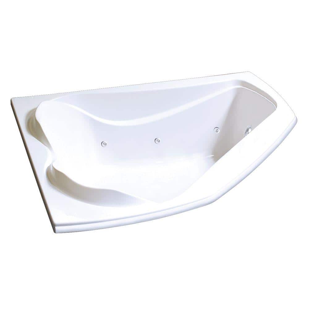 MAAX Cocoon 5 ft. Acrylic End Drain Corner Dropin Whirlpool Bathtub